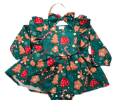 GIRLS - Holidays Infant Romper Clothing CVA Products Green Gingerbread 0-3M