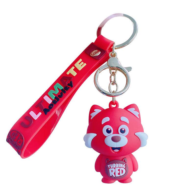 Disney Pixar Anime Youth Deformation Turning Red Toys CVA Products Rubber Keychain