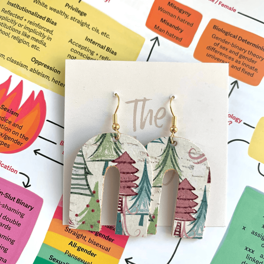 Holiday All Day Leather Earrings Jewelry Avenue261 The Mary: Whimsy Tree Leather Earrings