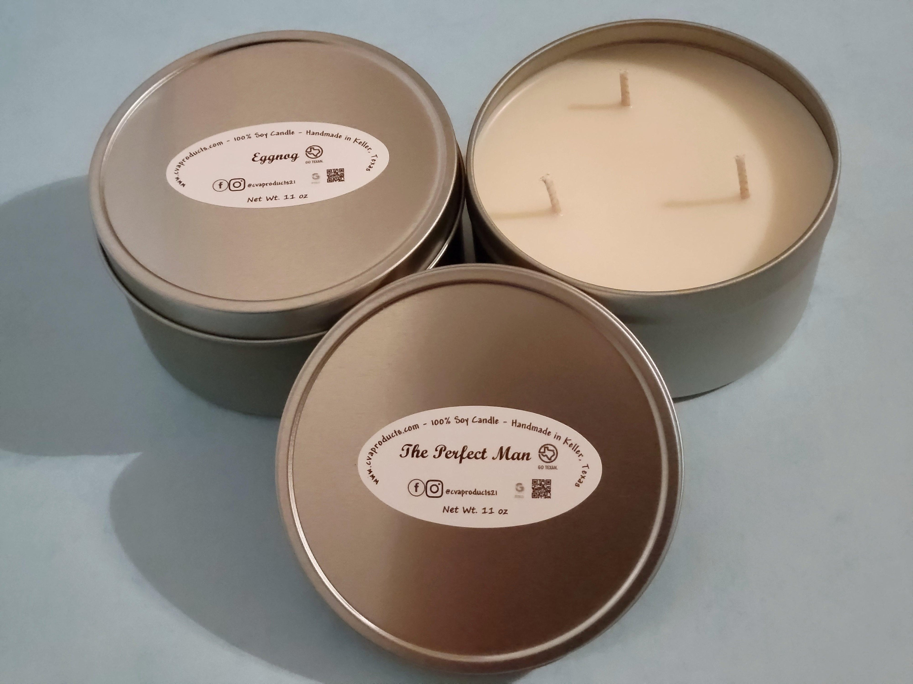 Natural Soy Candles 10 Oz Tin - CVA Products