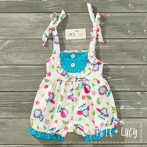 GIRLS - Animal Print Summer Romper Clothing CVA Products Happy Owl 0-3M