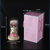 Valentines Day Gift LED Light String Colorful Gold Foil Rose Flowers Enchanted Rainbow in Glass Dome For the Home CVA Products
