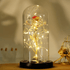 Valentines Day Gift LED Light String Colorful Gold Foil Rose Flowers Enchanted Rainbow in Glass Dome For the Home CVA Products 3