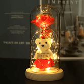 Valentines Day Gift LED Light String Colorful Gold Foil Rose Flowers Enchanted Rainbow in Glass Dome For the Home CVA Products 4