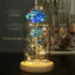 Valentines Day Gift LED Light String Colorful Gold Foil Rose Flowers Enchanted Rainbow in Glass Dome For the Home CVA Products 8