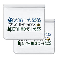Load image into Gallery viewer, Ziparoos Reusable 2-Piece XL Sandwich (Quart) Storage Bag Set- Seas, Bees and Trees - CVA Products
