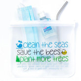 Ziparoos Reusable 2-Piece XL Sandwich (Quart) Storage Bag Set- Seas, Bees and Trees For the Home Ziparoos Reusable Storage Bags - Lunch & Freezer