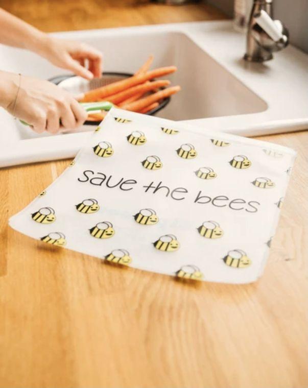 Ziparoos Reusable 3-piece Quart Storage Bag Set - Save the Bees, Eat Cookies, Reduce/Reuse/Recycle For the Home Ziparoos Reusable Storage Bags - Lunch &amp; Freezer