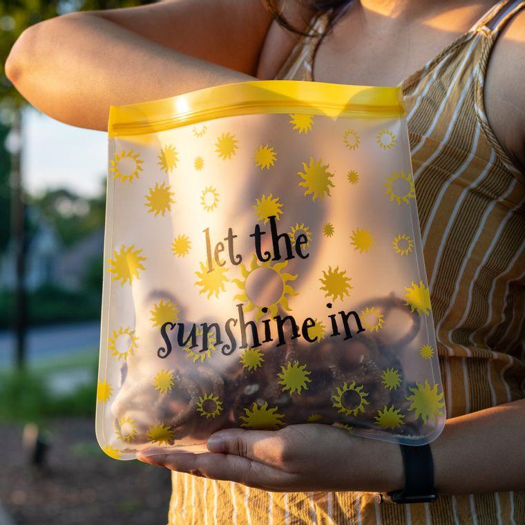 Ziparoos Reusable 4-Piece Gallon and XL Sandwich (quart) Storage Bags Set - Sunshine Collection For the Home Ziparoos Reusable Storage Bags - Lunch & Freezer